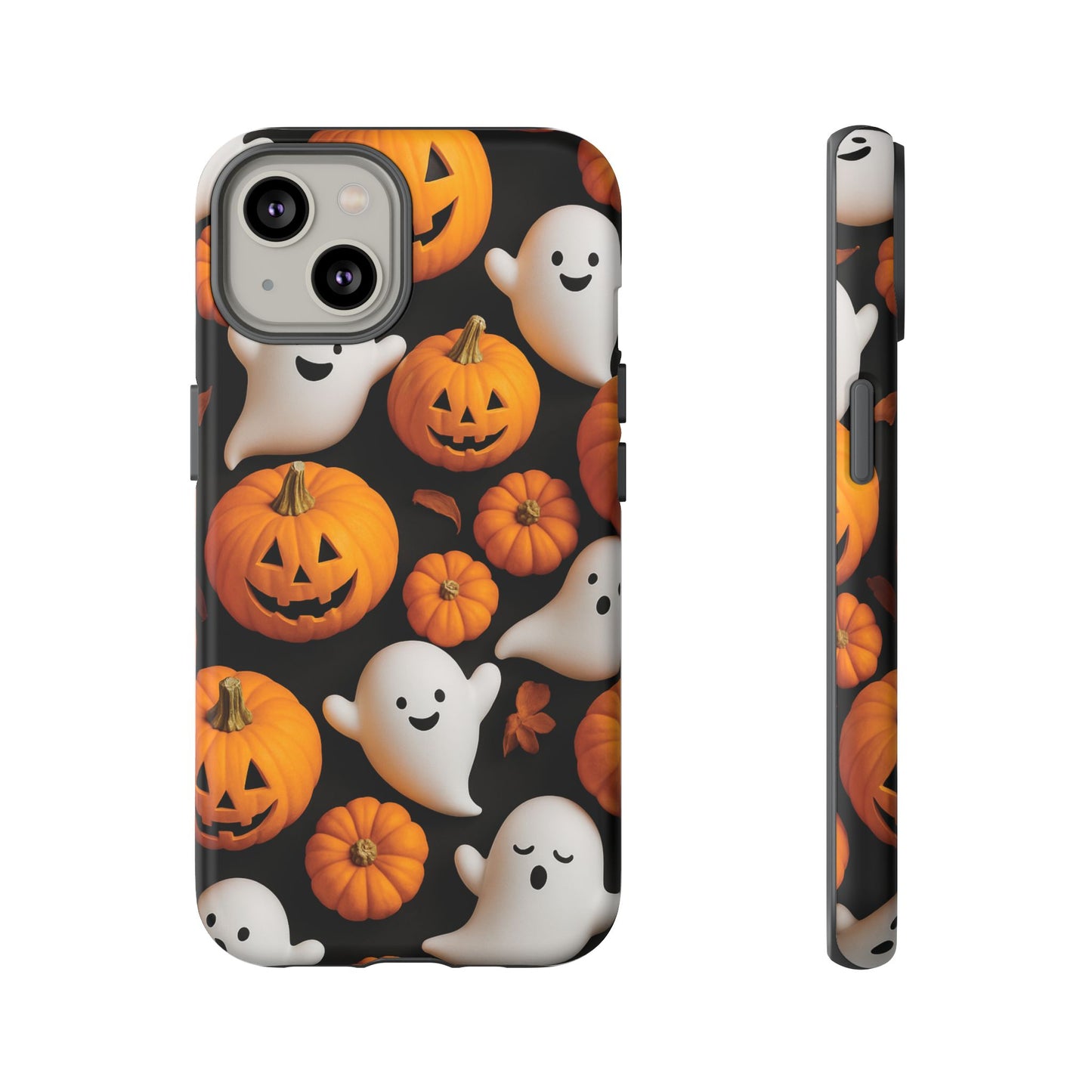 Halloween Phone Case, Spooky Ghosts and Pumpkins Design