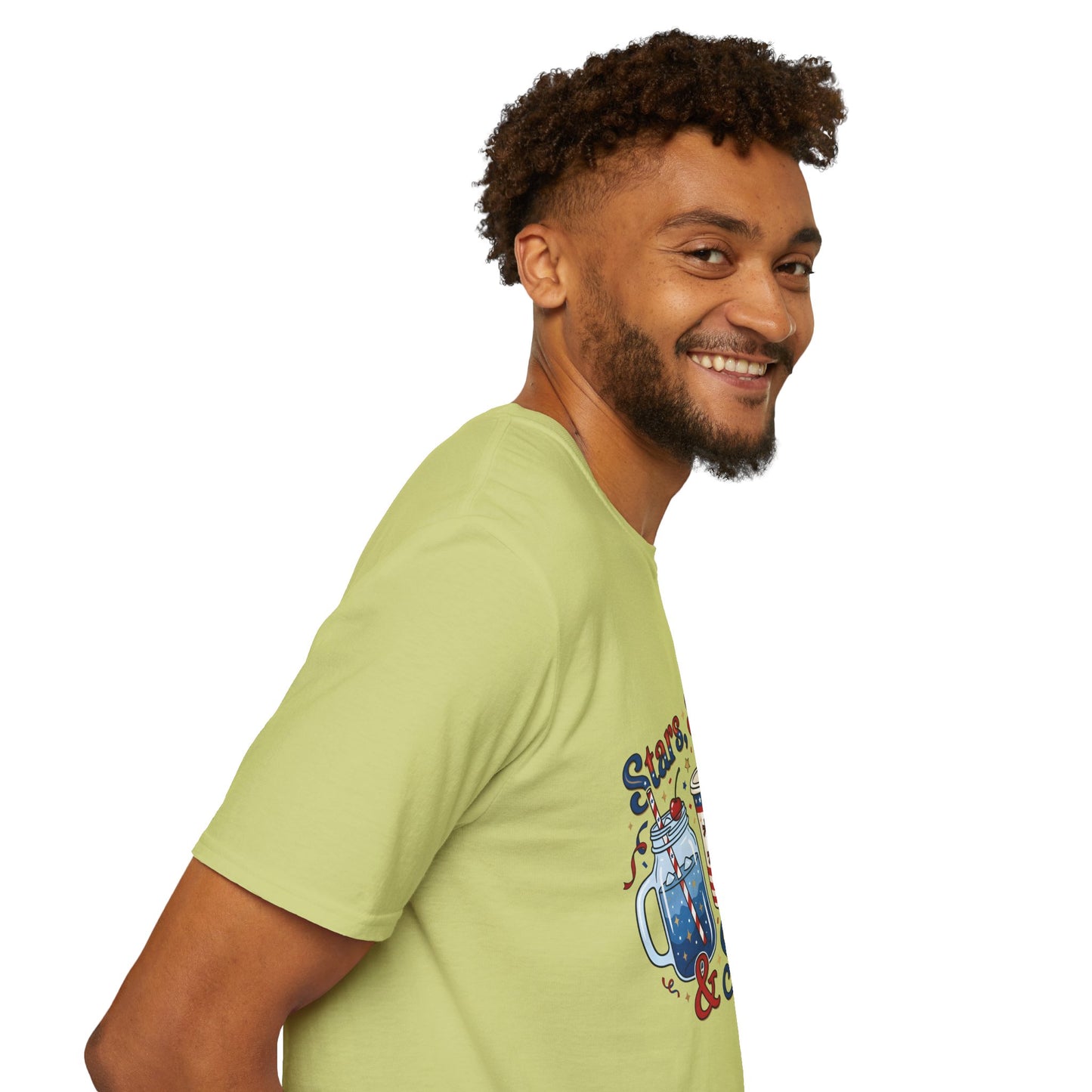 Patriotic "Stars, Stripes & Sips" T-Shirt