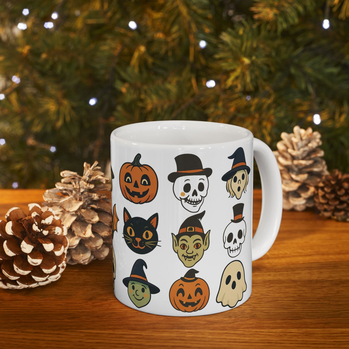 Halloween Themed Ceramic Mug, Spooky Coffee Cup