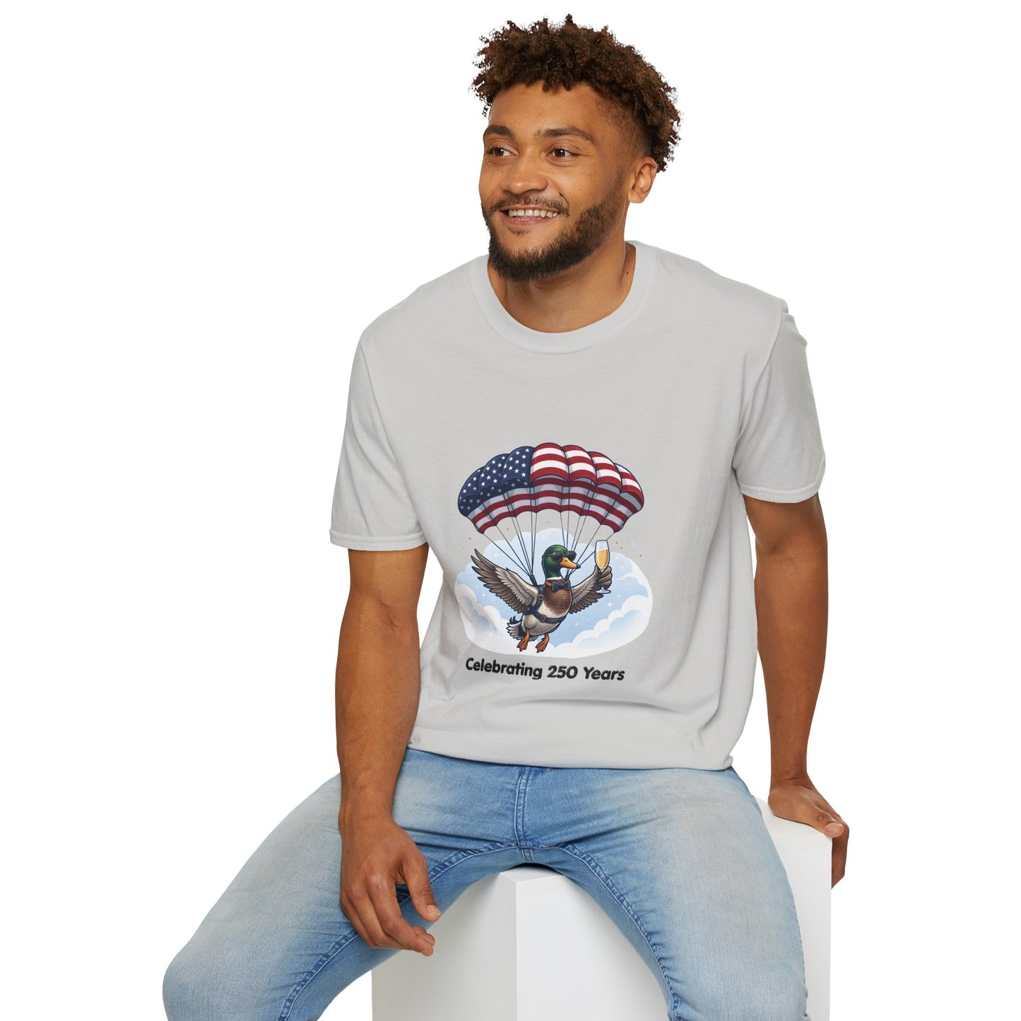Duck Parachute T-Shirt – Celebrating 250 Years Patriotic Graphic Tee