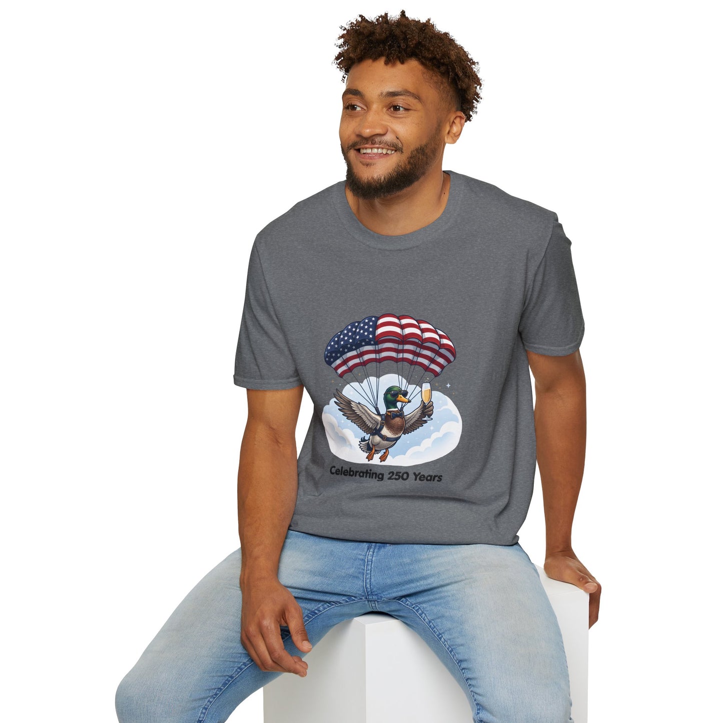 Duck Parachute T-Shirt – Celebrating 250 Years Patriotic Graphic Tee