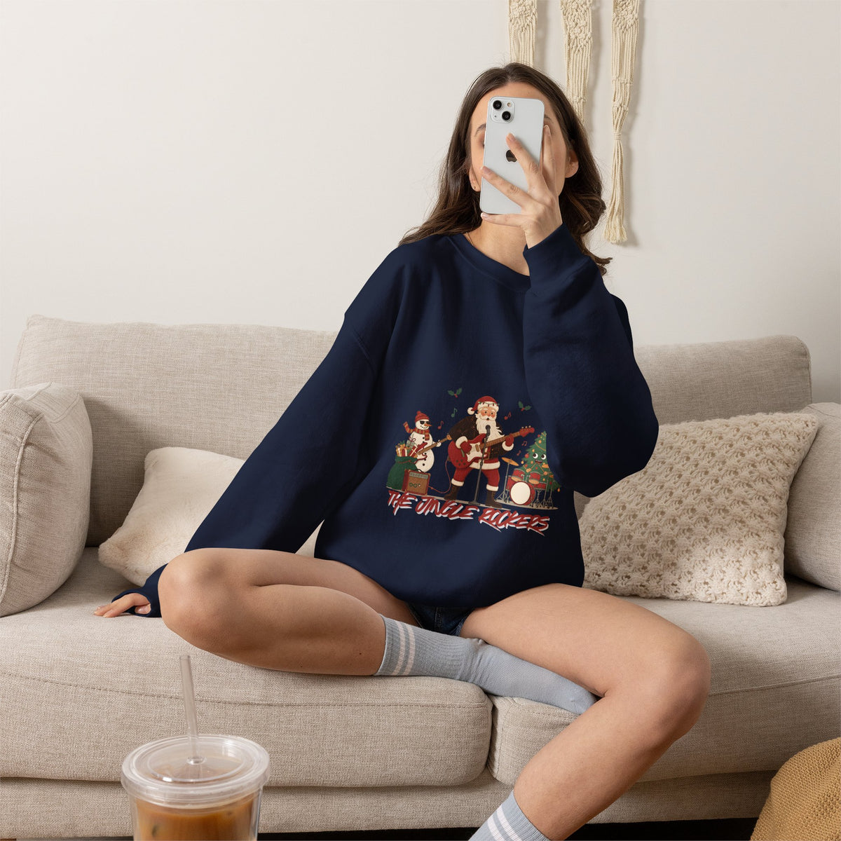 Funny Christmas Sweatshirt – "The Jingle Rockers" Holiday Band Crewneck