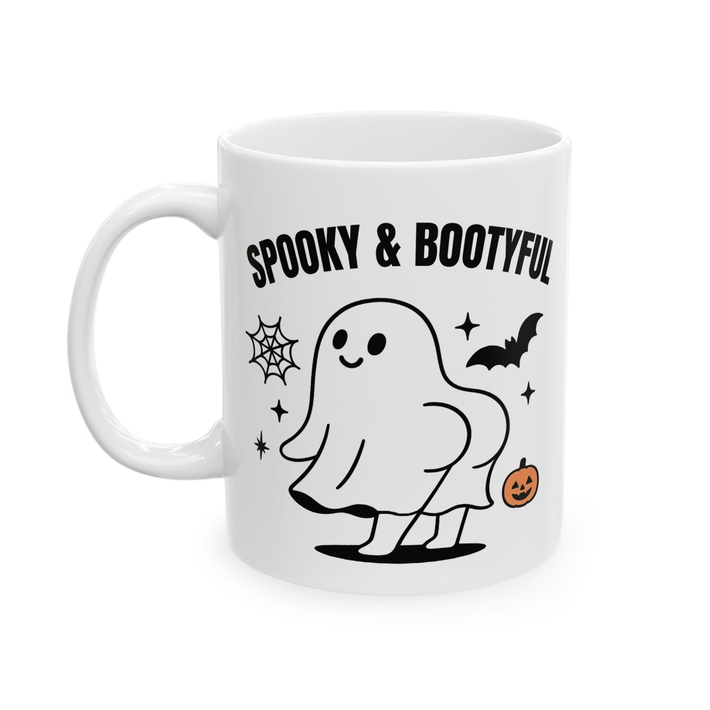 Spooky Ghost Ceramic Mug, Halloween Coffee Cup, Cute Ghost Decor, Fall Drinkware, Gift for Halloween Lovers