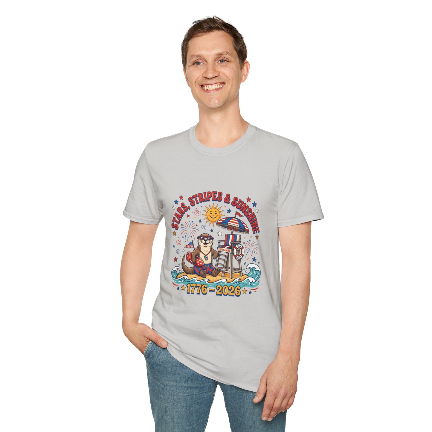 Stars, Stripes & Sunshine T-Shirt — Patriotic 1776–2026 Summer Tee, 4th of July Shirt