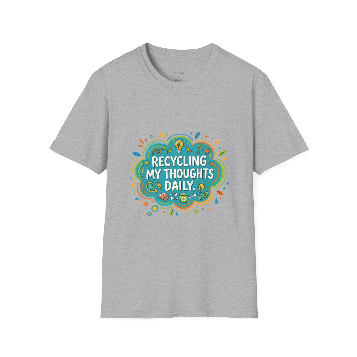 Recycling My Thoughts Daily T-Shirt — Eco Positive Graphic Tee, Earth Day Gift