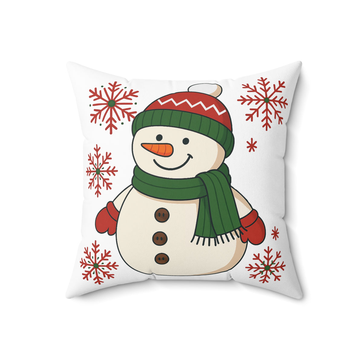 Snowman Throw Pillow — Festive Christmas Decorative Cushion