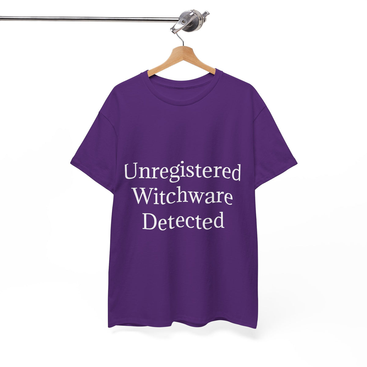 Unisex Heavy Cotton Tee - Unregistered Witchware Detected, Witchy Apparel, Halloween Tee
