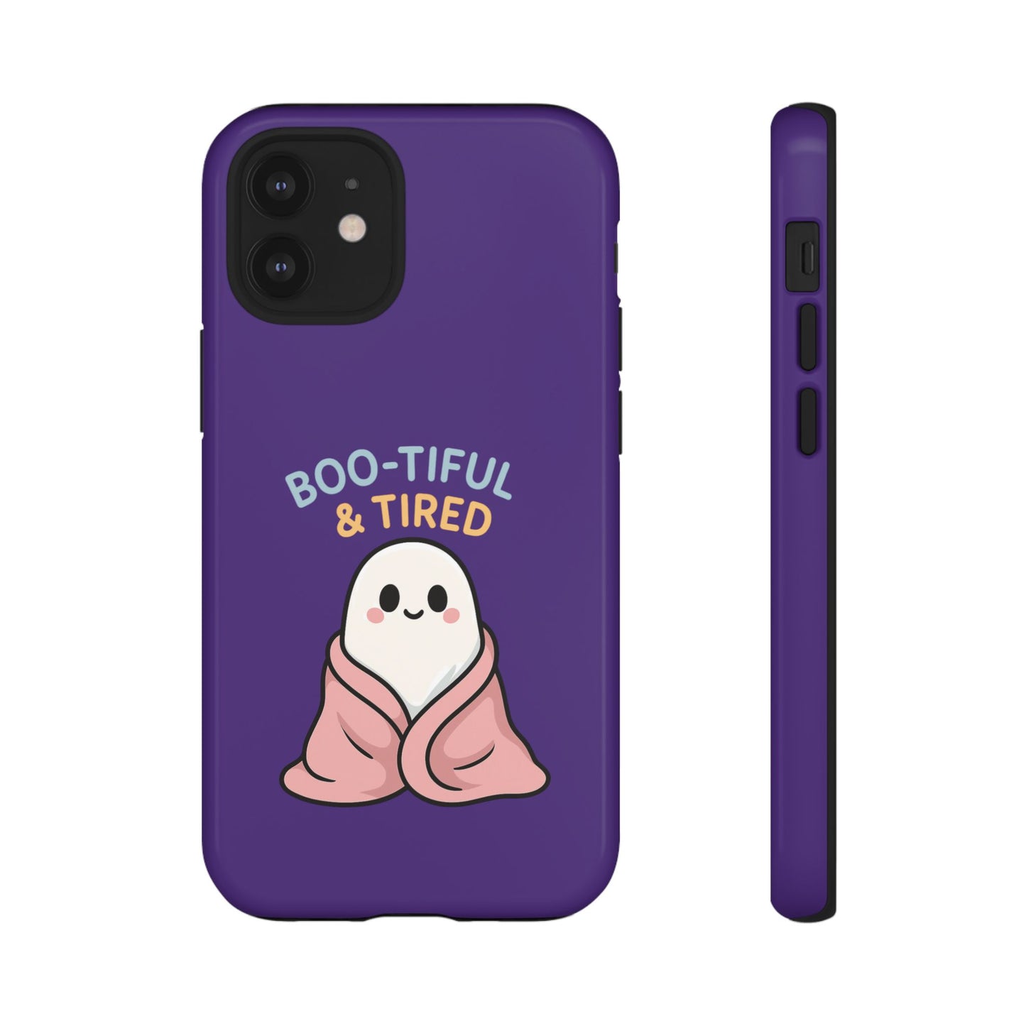 Boo-Tiful & Tired Phone Case, Halloween-Themed Design
