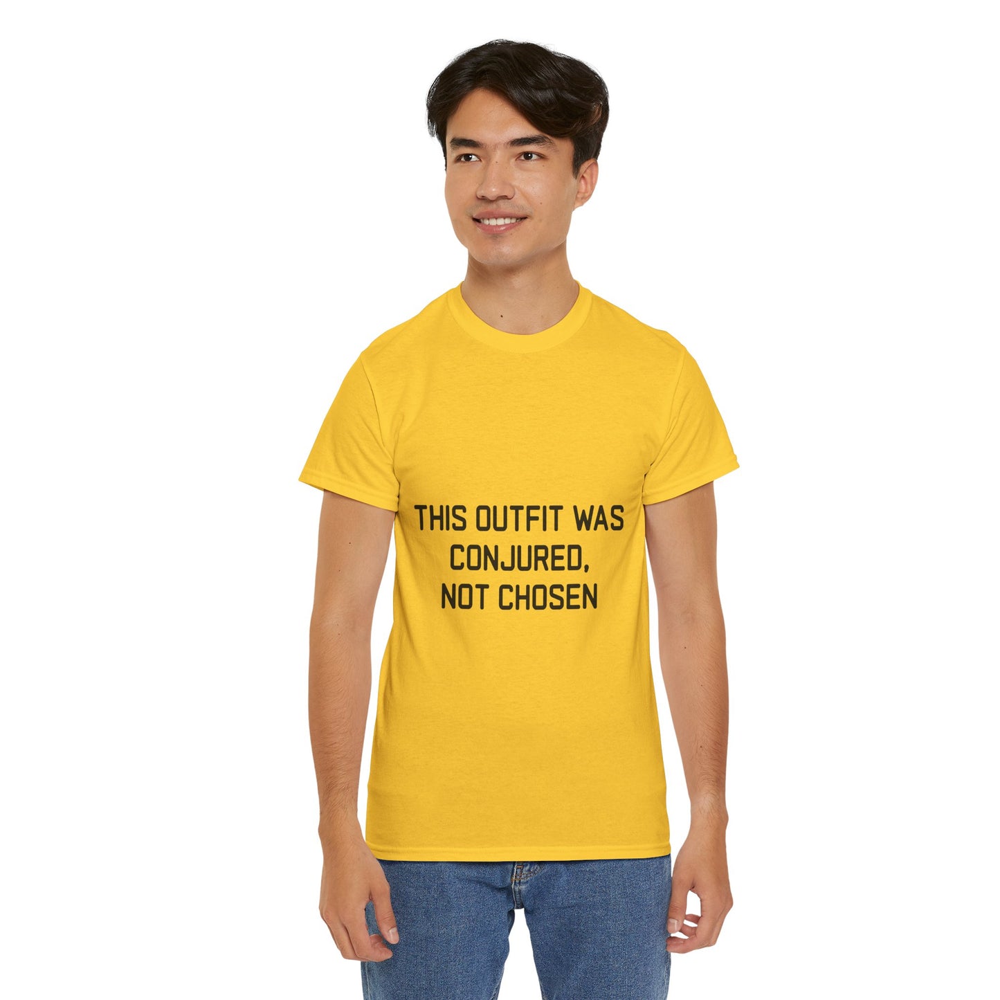 Unisex Heavy Cotton Tee - 'This Outfit Was Conjured, Not Chosen' - Funny Halloween T-shirt