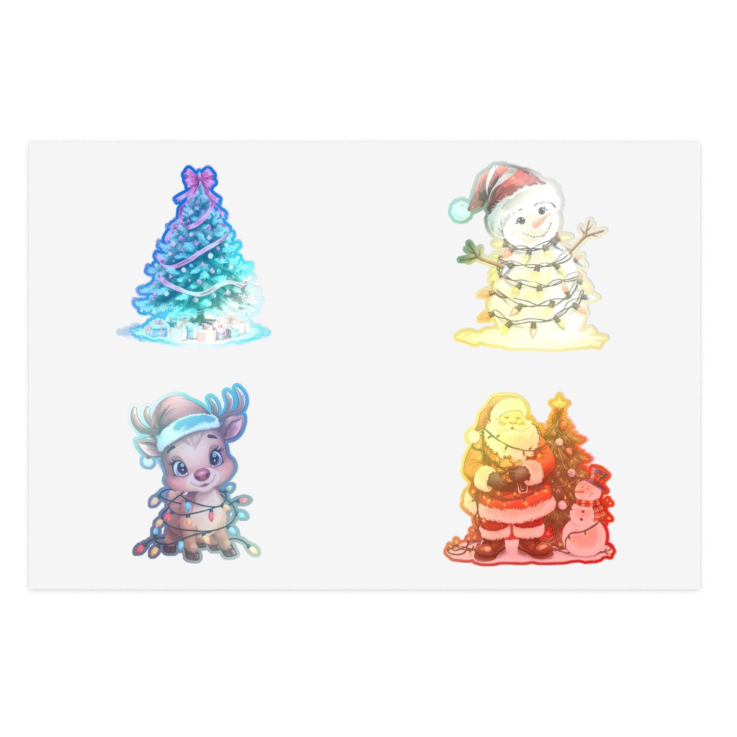 Christmas Sticker Sheet — Santa, Reindeer, Snowman & Tree Holiday Stickers