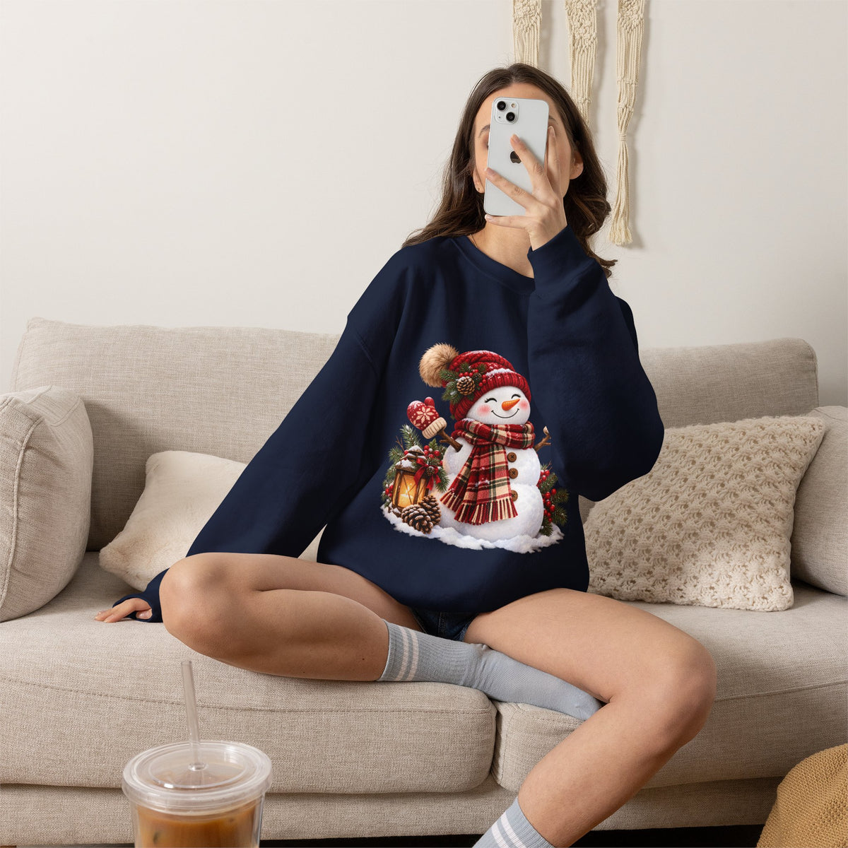 Snowman Holiday Sweatshirt - Cozy Christmas Unisex Sweatshirt
