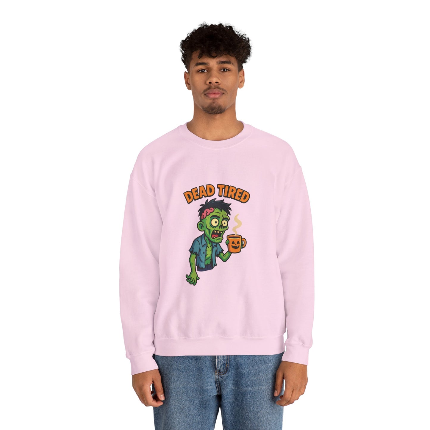 Dead Tired Zombie Sweatshirt, Funny Halloween Crewneck, Spooky Season Apparel