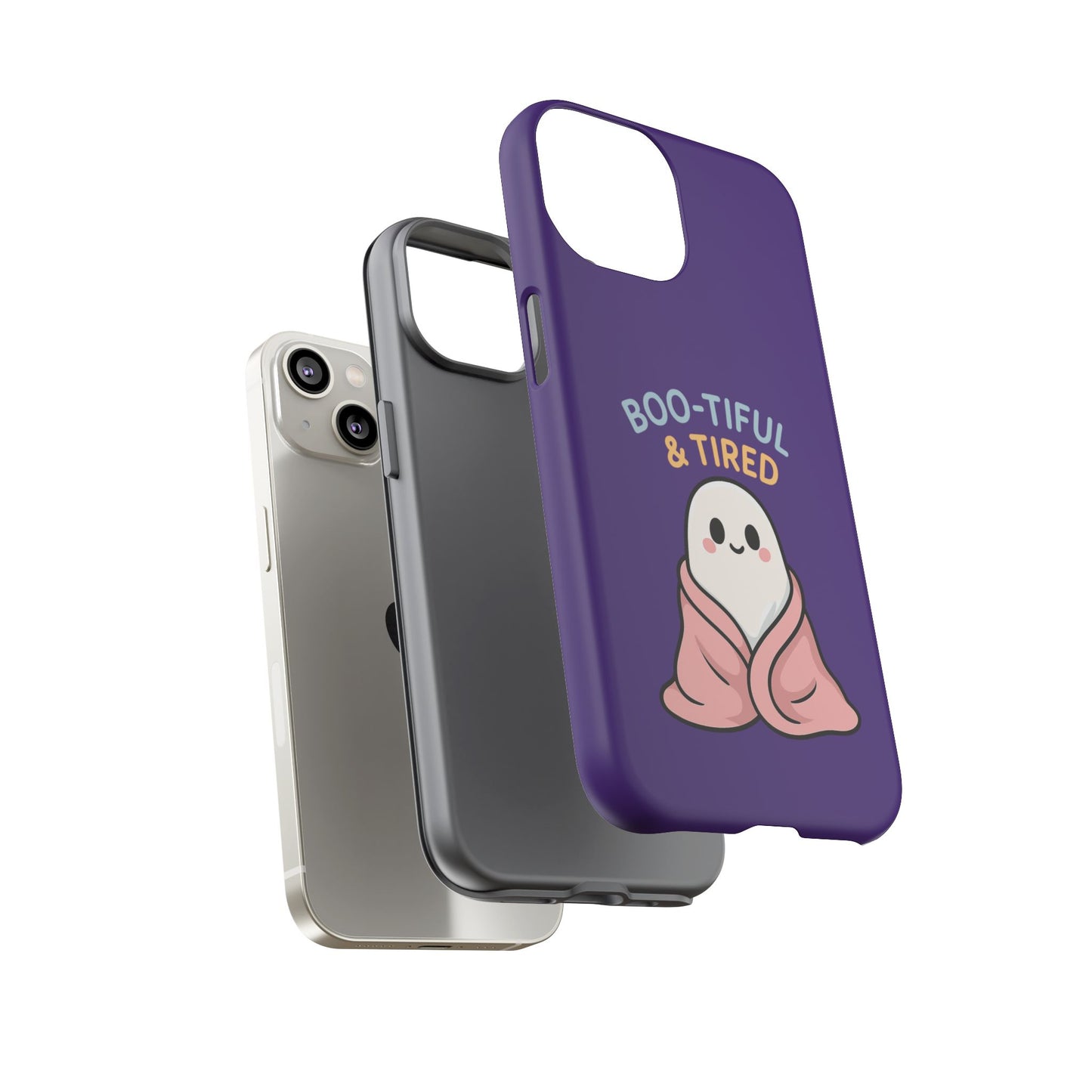 Boo-Tiful & Tired Phone Case, Halloween-Themed Design