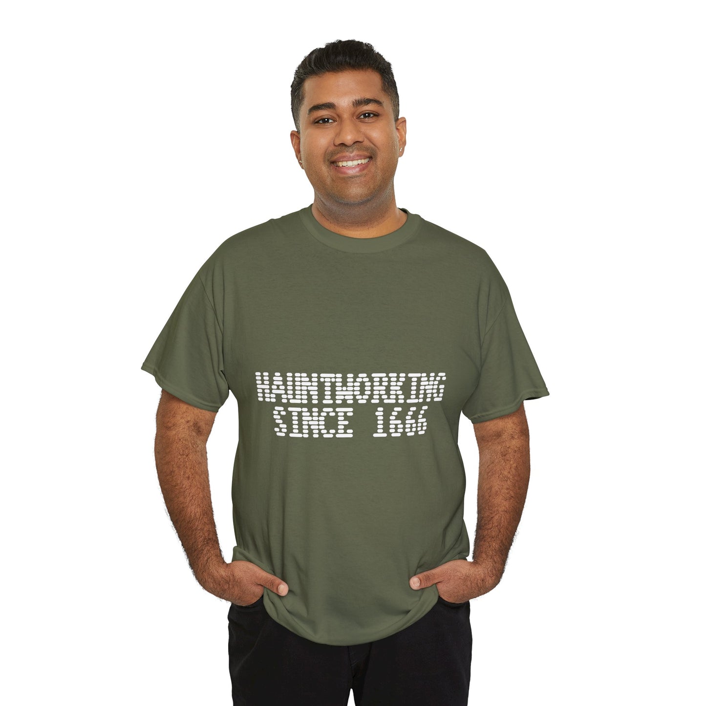 Hauntworking Since 1666-Cotton Tee, Halloween-Themed Tshirt