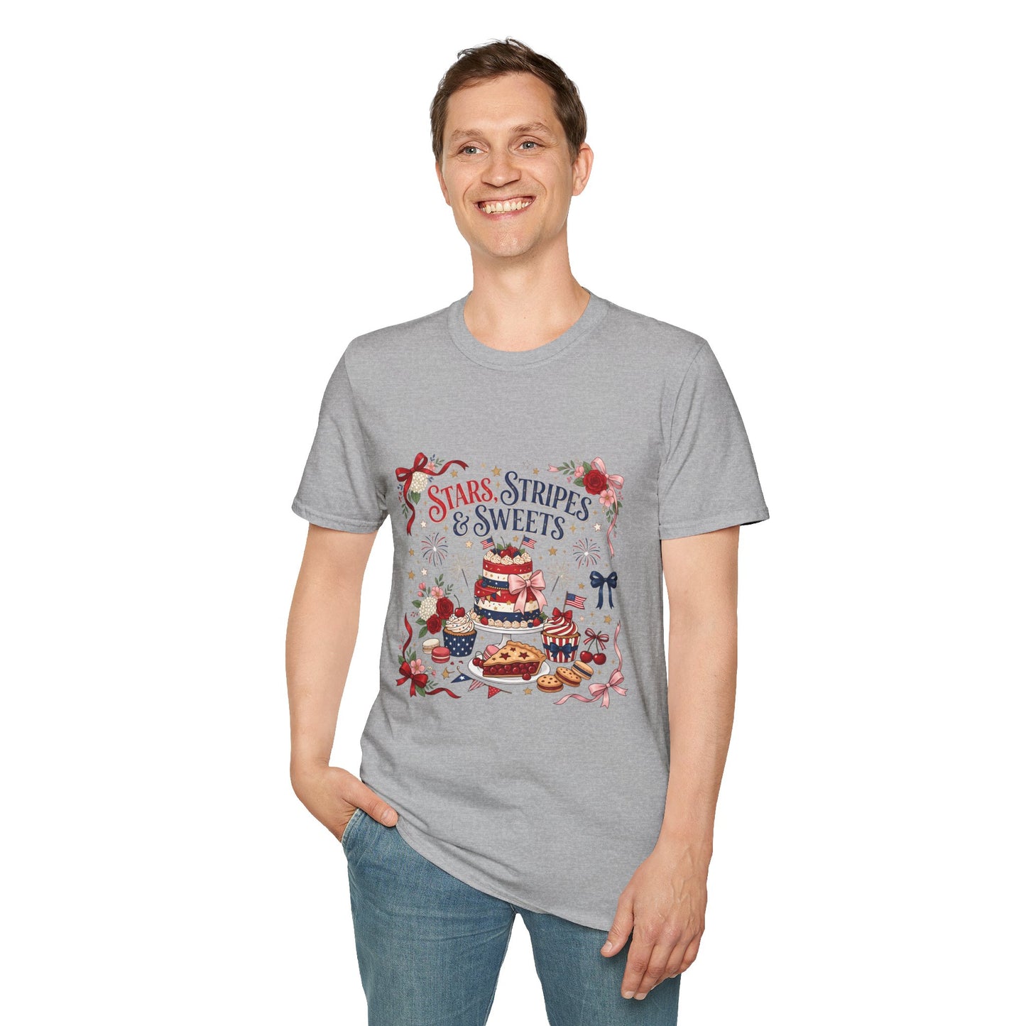Stars, Stripes & Sweets T-Shirt — Patriotic 4th of July Dessert Graphic Tee