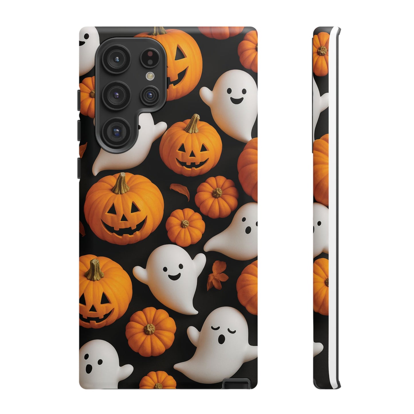 Halloween Phone Case, Spooky Ghosts and Pumpkins Design