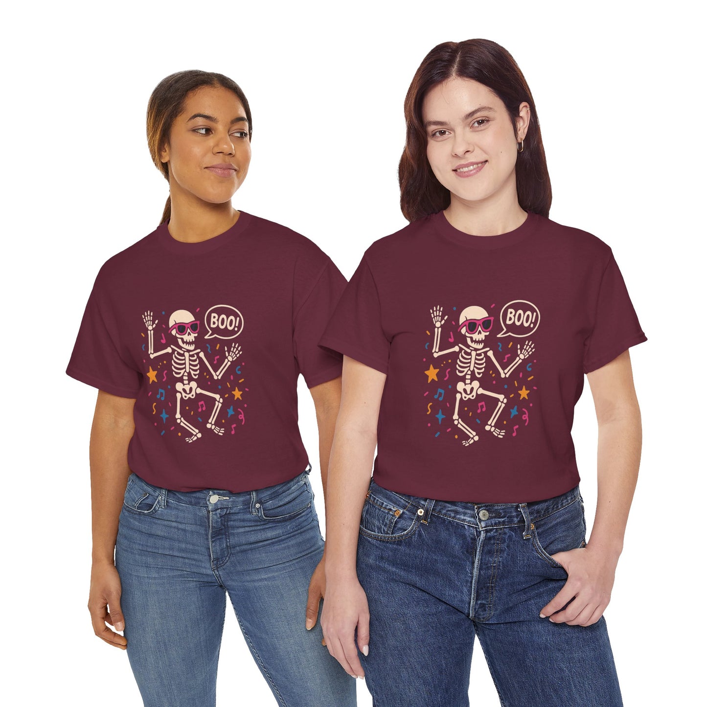 Halloween Skeleton Tee, Unisex Graphic Tee, Spooky Fun Shirt