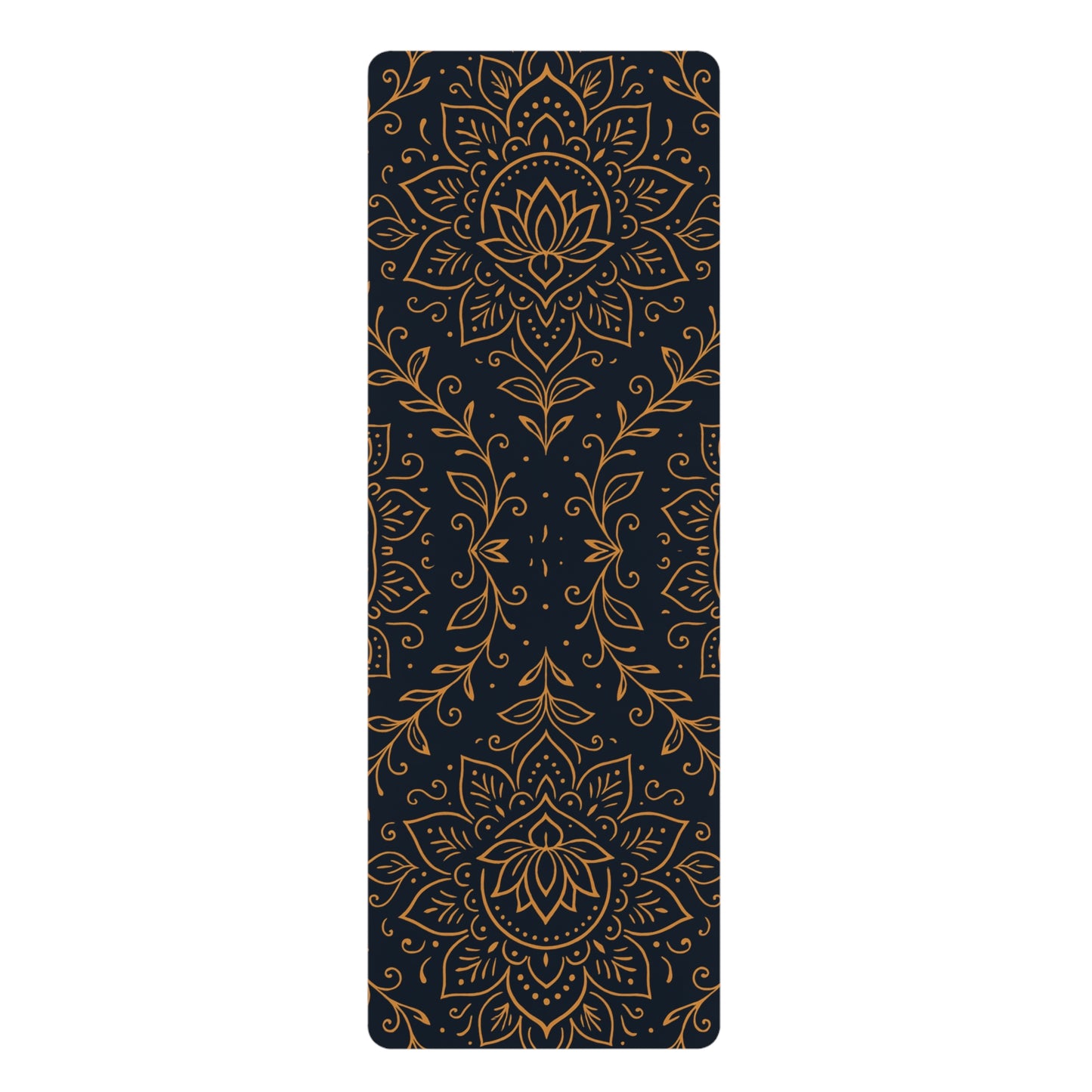 Rubber Yoga Mat with Elegant Floral Design, Non-Slip Yoga Mat, Eco-Friendly Fitness Mat
