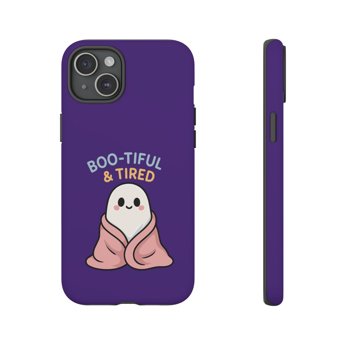 Boo-Tiful & Tired Phone Case, Halloween-Themed Design