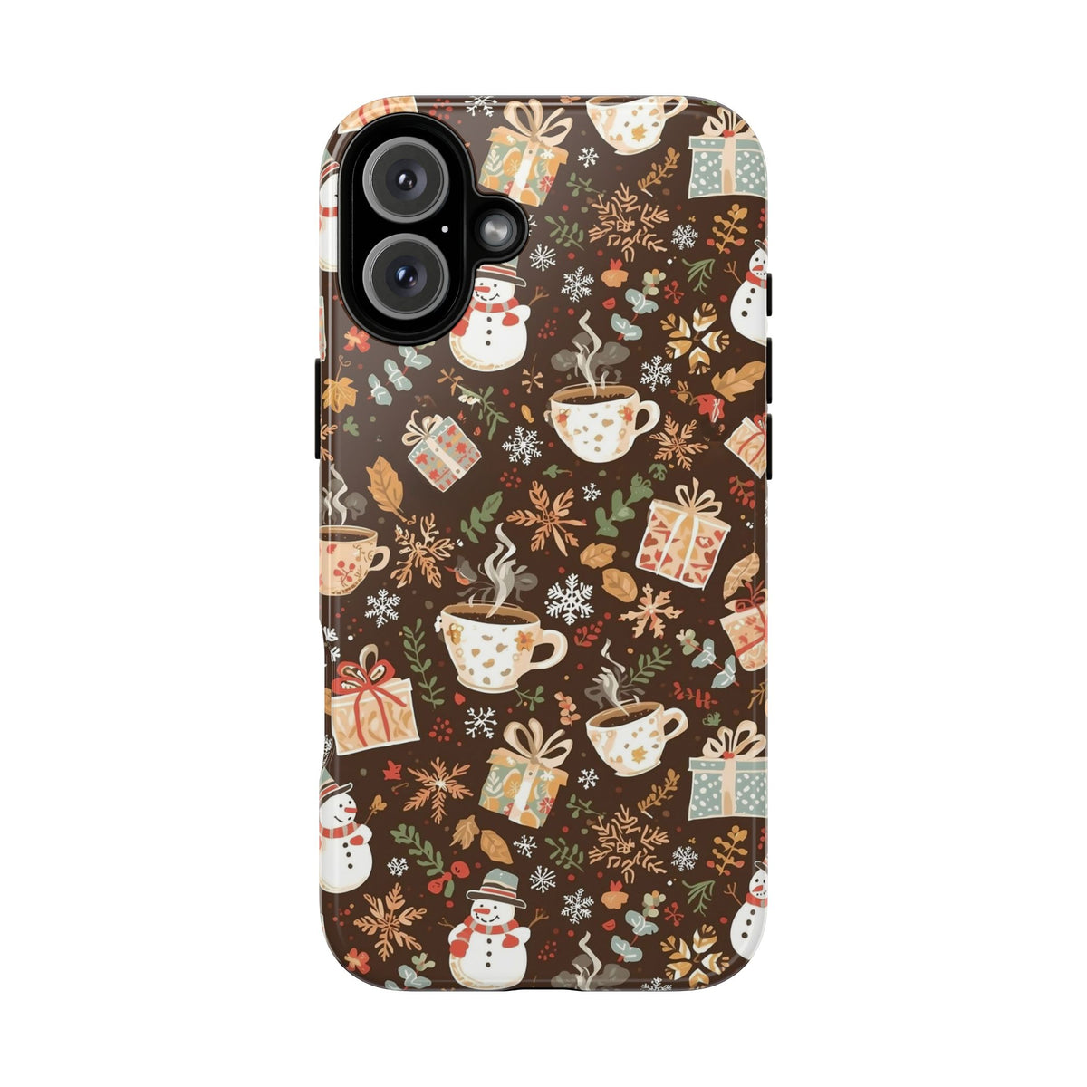 Christmas Phone Case, Winter Holiday Phone Case with Snowmen and Gifts Design for Iphone & Samsung