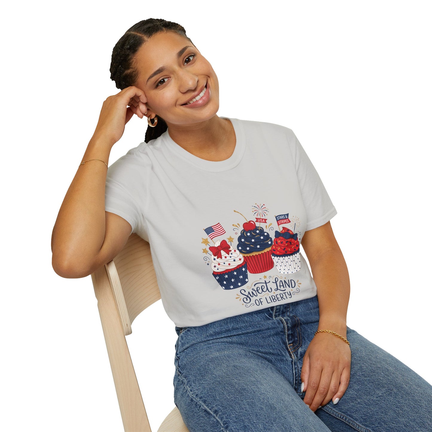 Patriotic Cupcakes T-Shirt — "Sweet Land of Liberty" 4th of July Tee