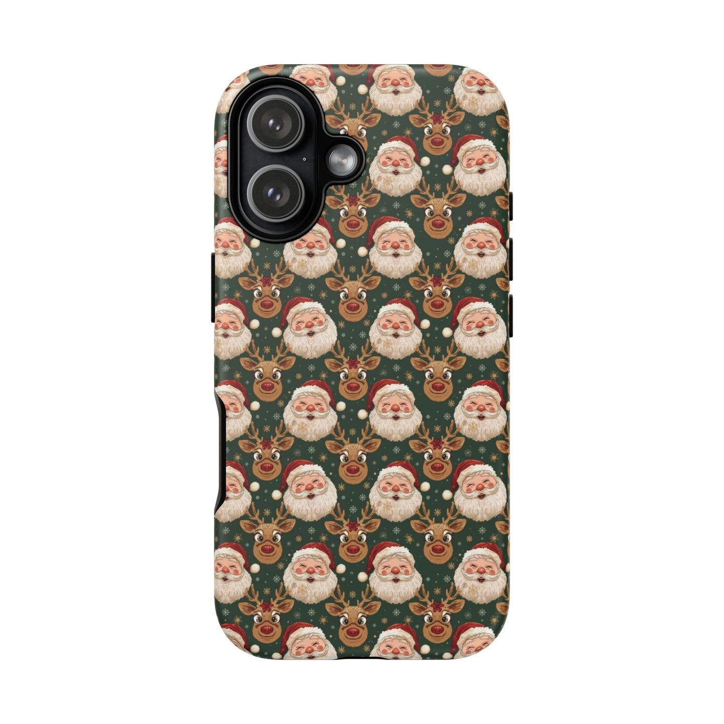 Christmas Santa-Reindeer Phone Case, Dual Layer Phone Case for Iphone 17, 16, 15, 14, 13, 12, 11 & Samsung