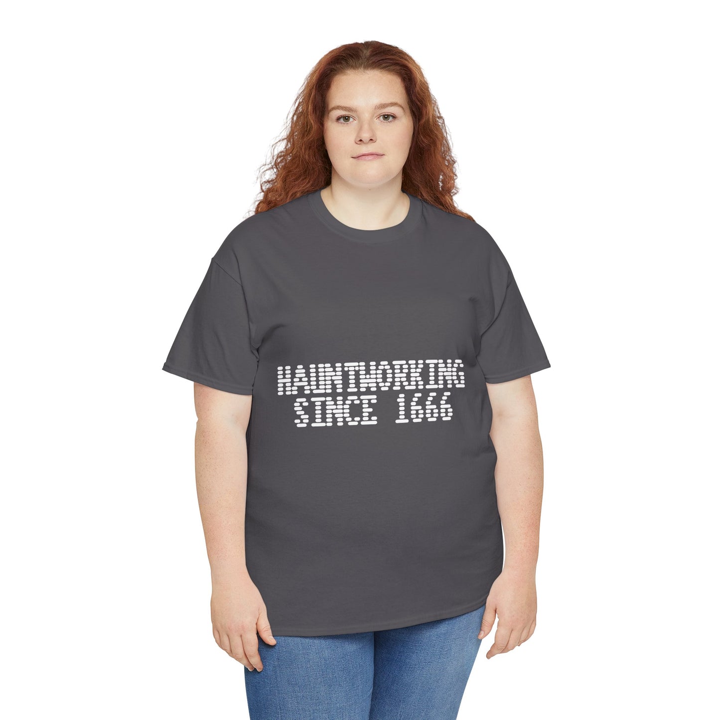 Hauntworking Since 1666-Cotton Tee, Halloween-Themed Tshirt