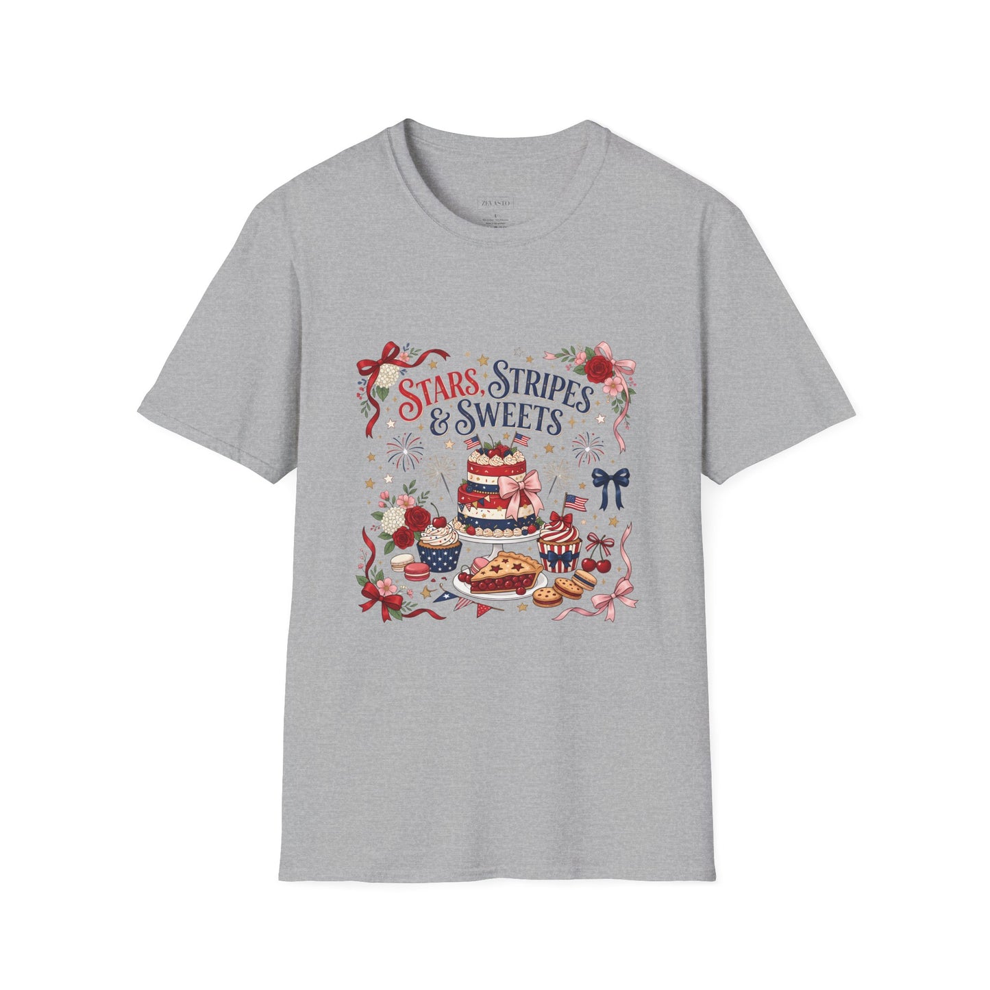 Stars, Stripes & Sweets T-Shirt — Patriotic 4th of July Dessert Graphic Tee