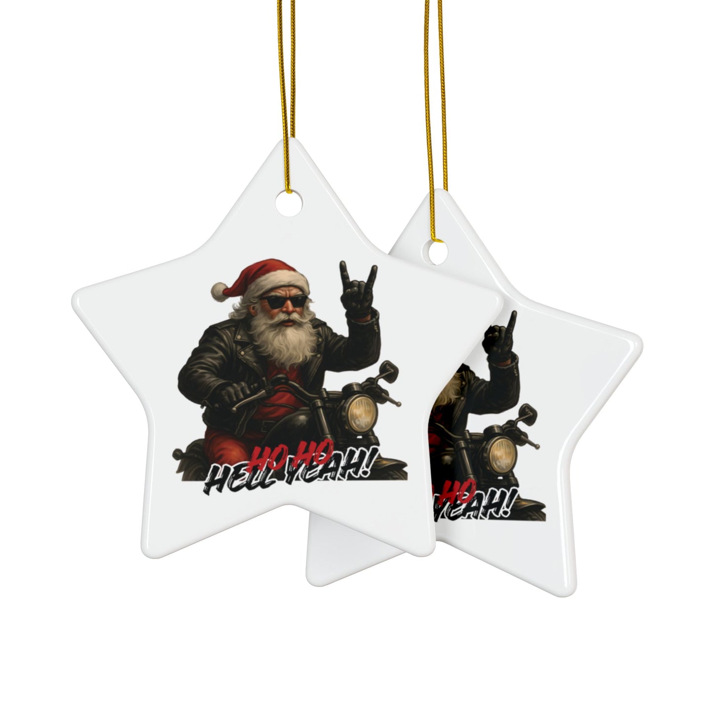 Santa Ceramic Ornament — 'Ho Ho Hell Yeah!' Christmas Decoration