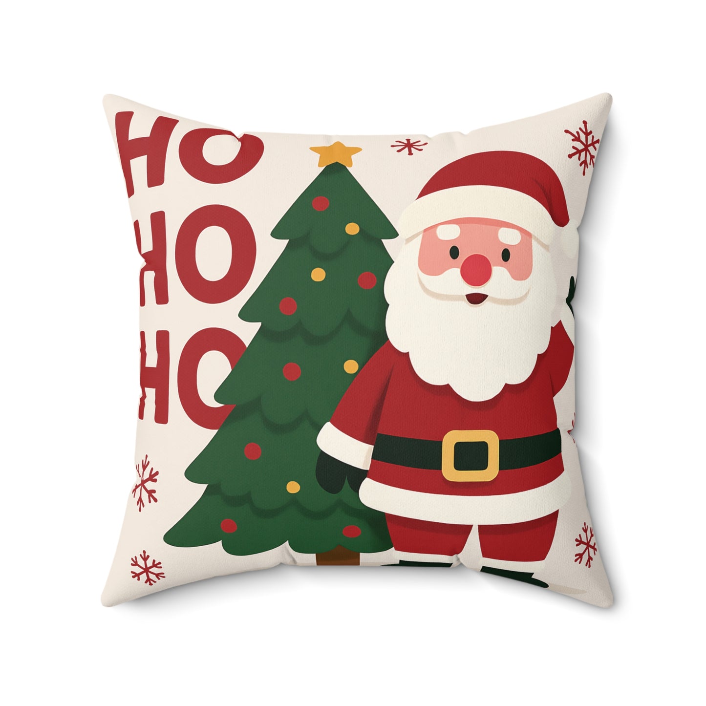 Santa & Christmas Tree Throw Pillow – Holiday Decor
