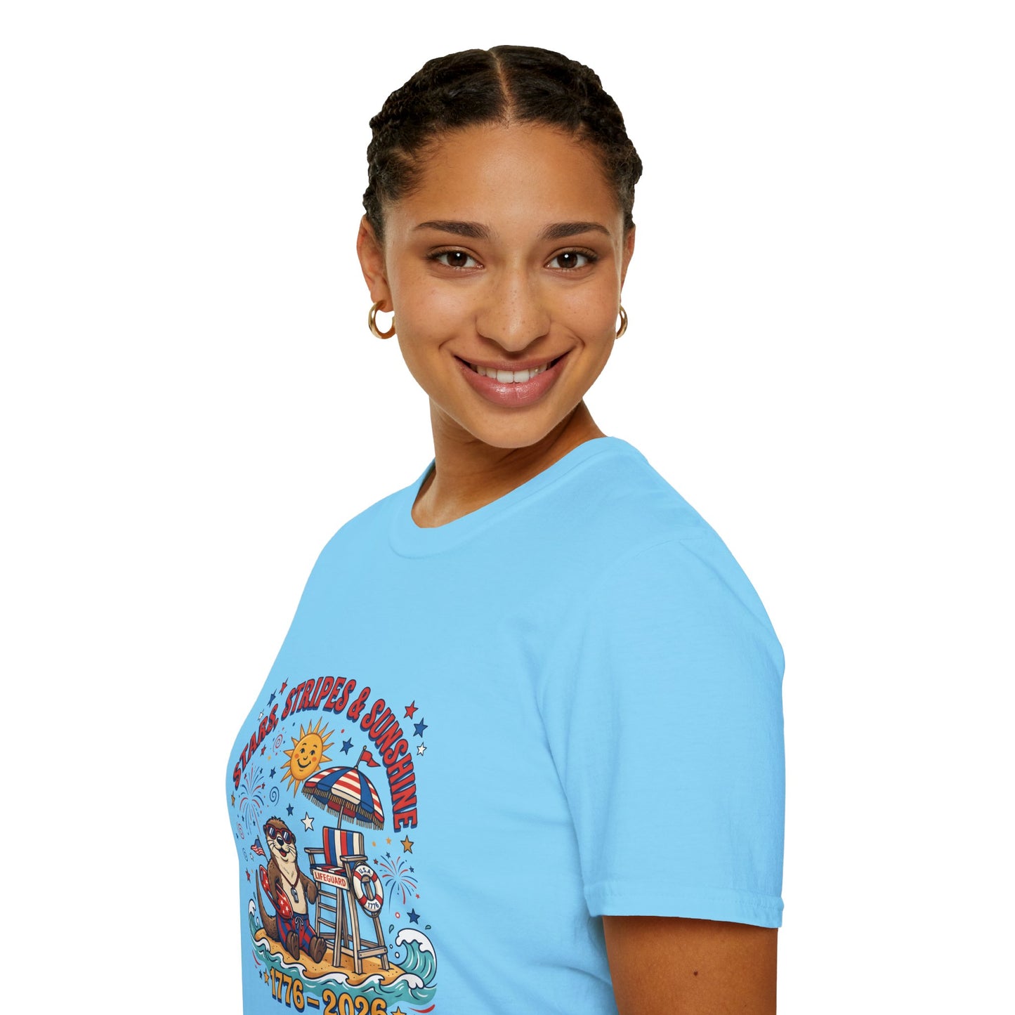 Stars, Stripes & Sunshine T-Shirt — Patriotic 1776–2026 Summer Tee, 4th of July Shirt