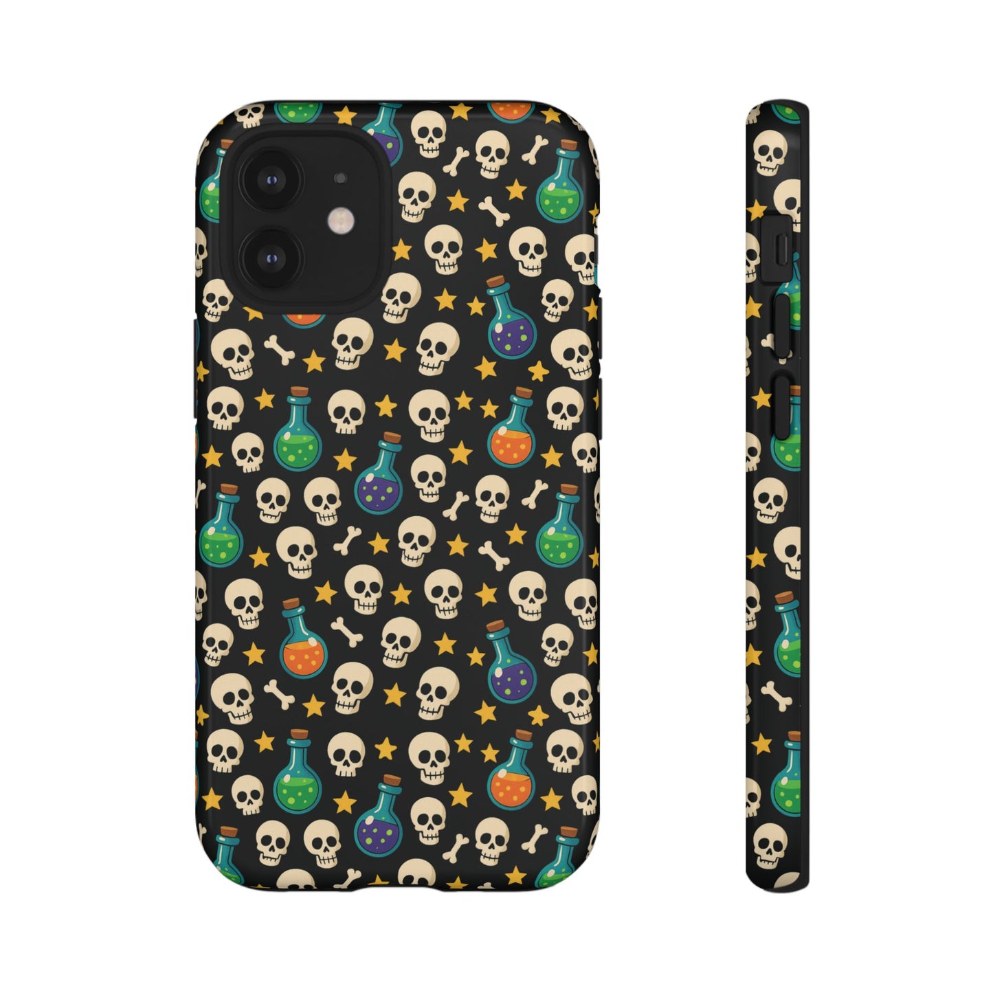 Skull & Potion Phone Case, Trendy Cell Phone Cover, Halloween Gift, Gothic Phone Accessory, Spooky Style Case, Tough Cases