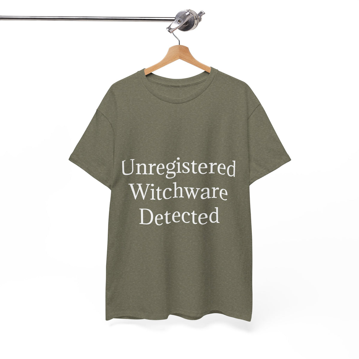 Unisex Heavy Cotton Tee - Unregistered Witchware Detected, Witchy Apparel, Halloween Tee