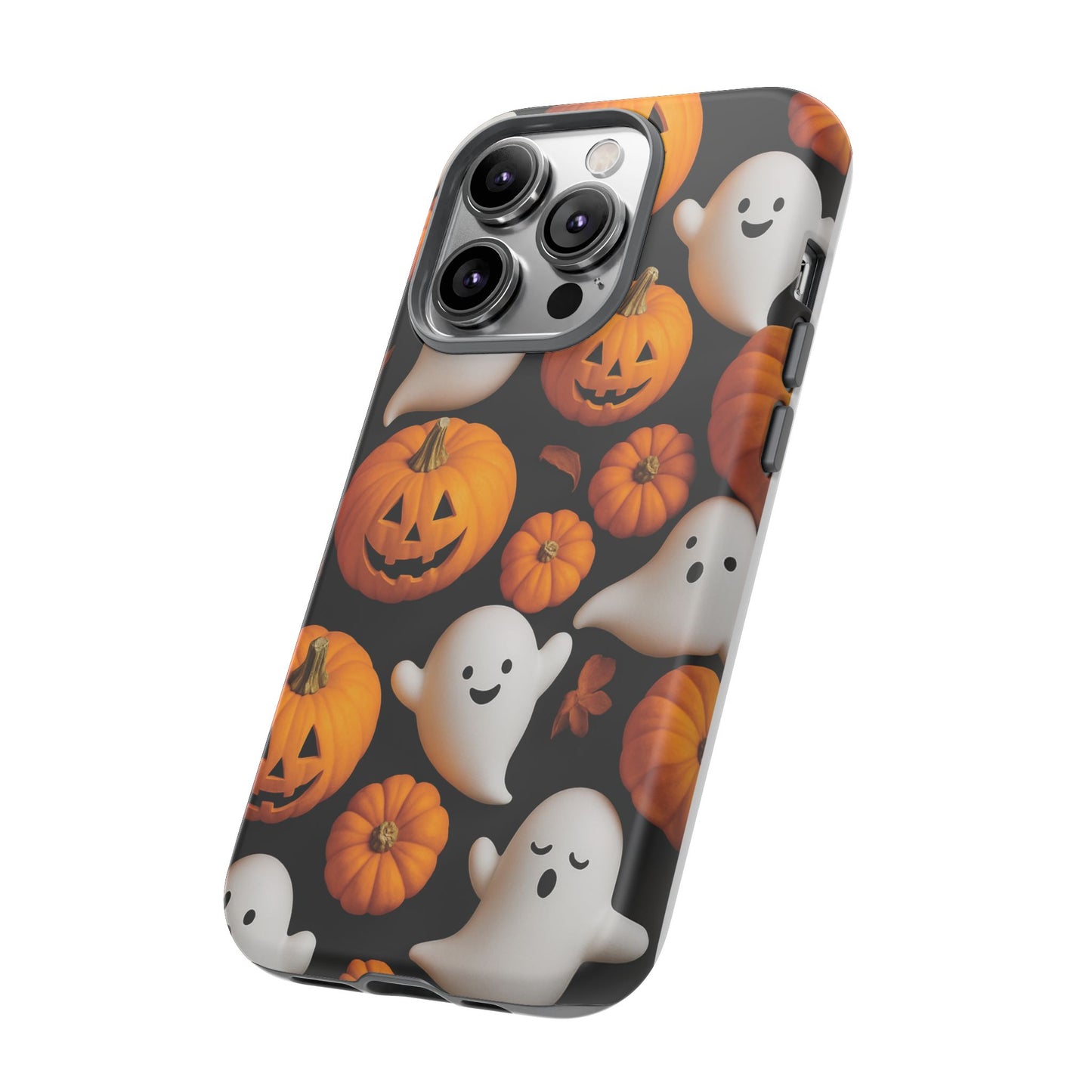Halloween Phone Case, Spooky Ghosts and Pumpkins Design