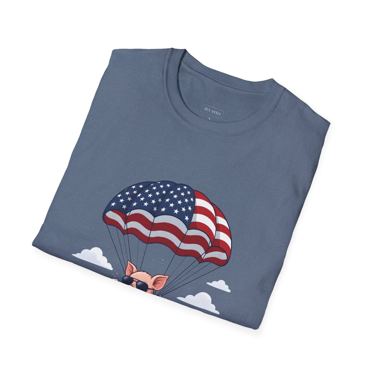 Patriotic Parachuting Piglet T-shirt - “Celebrating 250 Years”