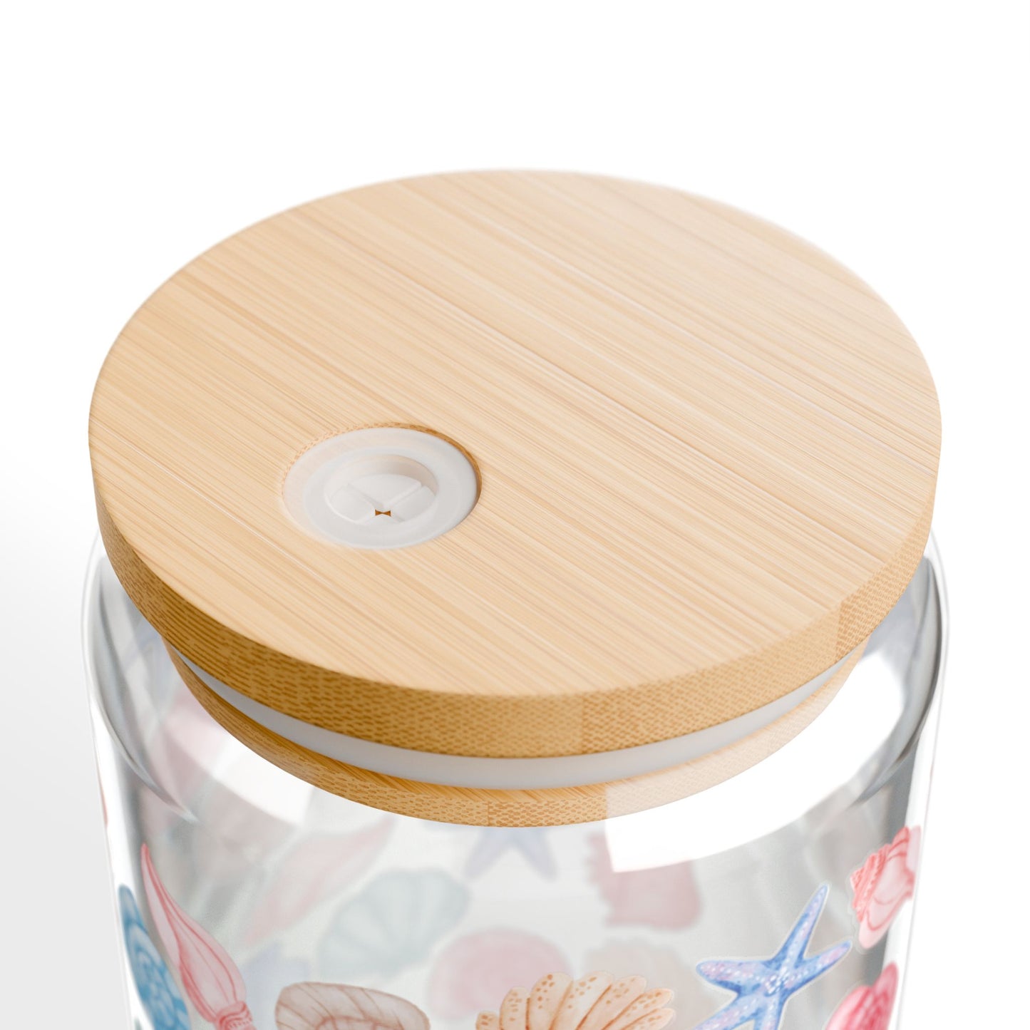Personalized Seashell Sipper Glass - 16oz Beach Drink Tumbler with Straw (Custom Name)