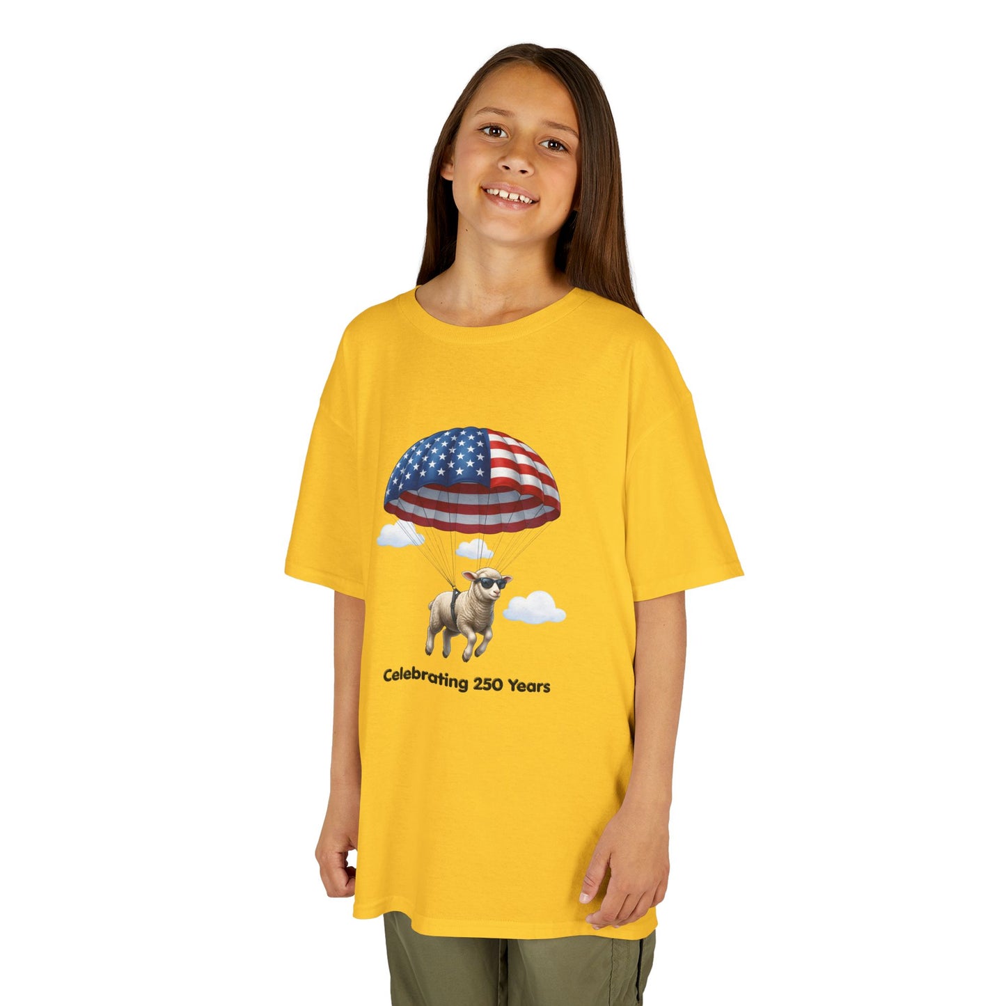 Kids T-Shirt - Celebrating 250 Years Parachuting Sheep