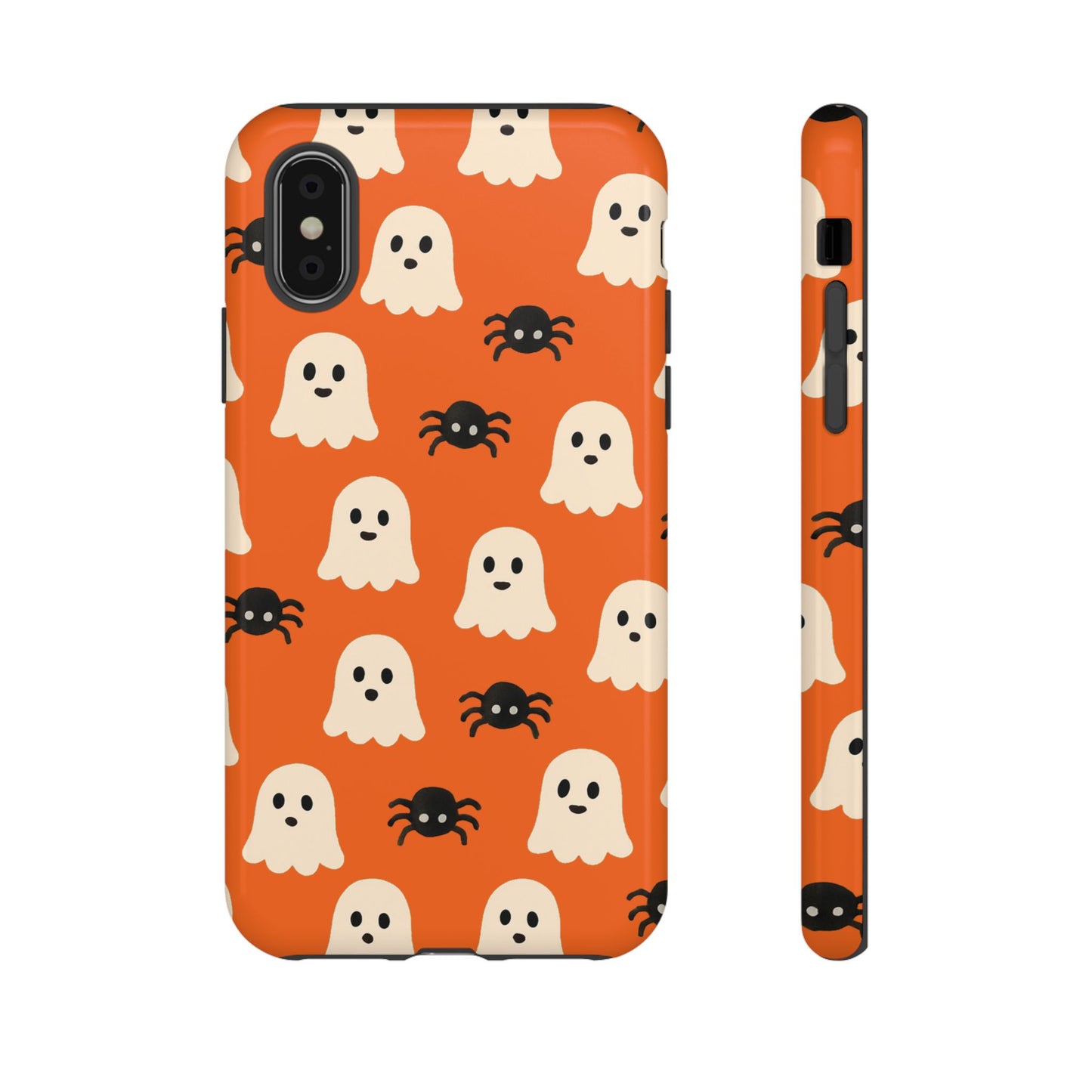 Cute Halloween Phone Case with Ghosts and Spiders, Spooky Gift, Fall Accessory, Unique Halloween Decor, Mobile Protection
