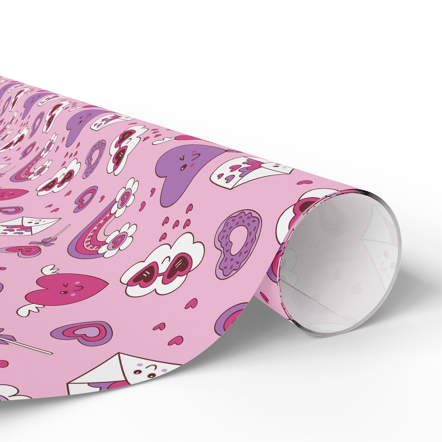 Valentine Pink Hearts & Love Notes Wrapping Paper Roll — Cute Romantic Gift Wrap
