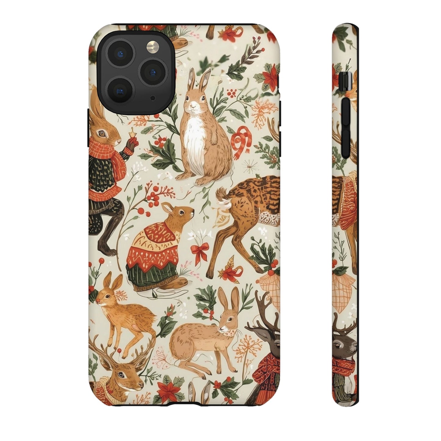 Christmas Phone Case, Animals in Christmas Spirit - Tough and Stylish for Nature Lovers