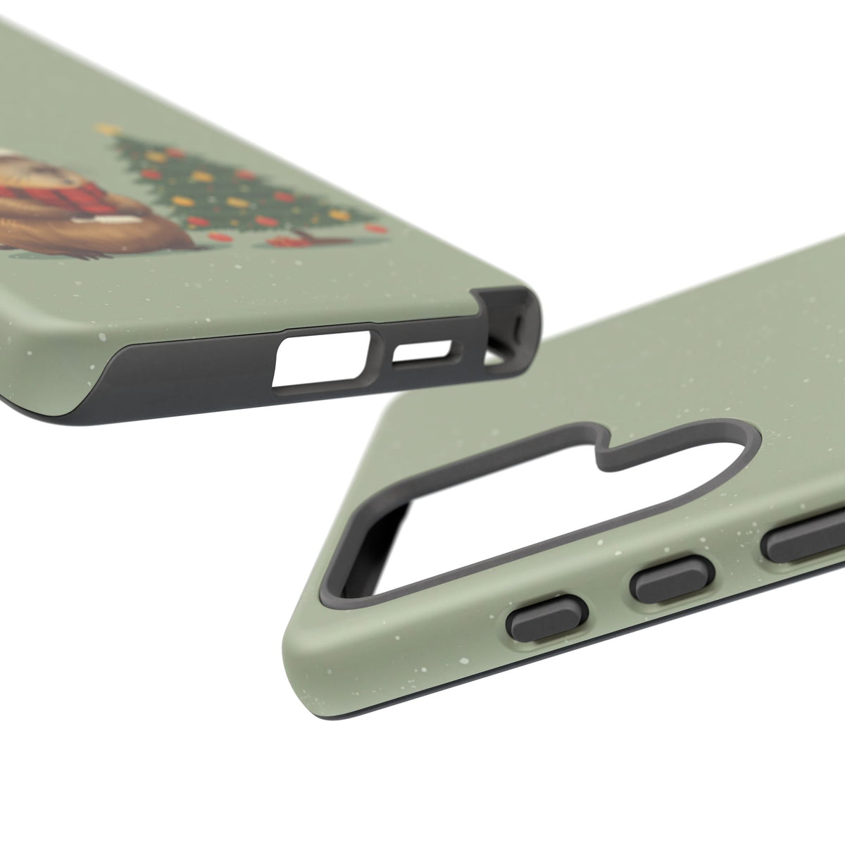 Christmas Phone Case with Capybara Design, Dual Layer Protective Case for Iphone & Samsung