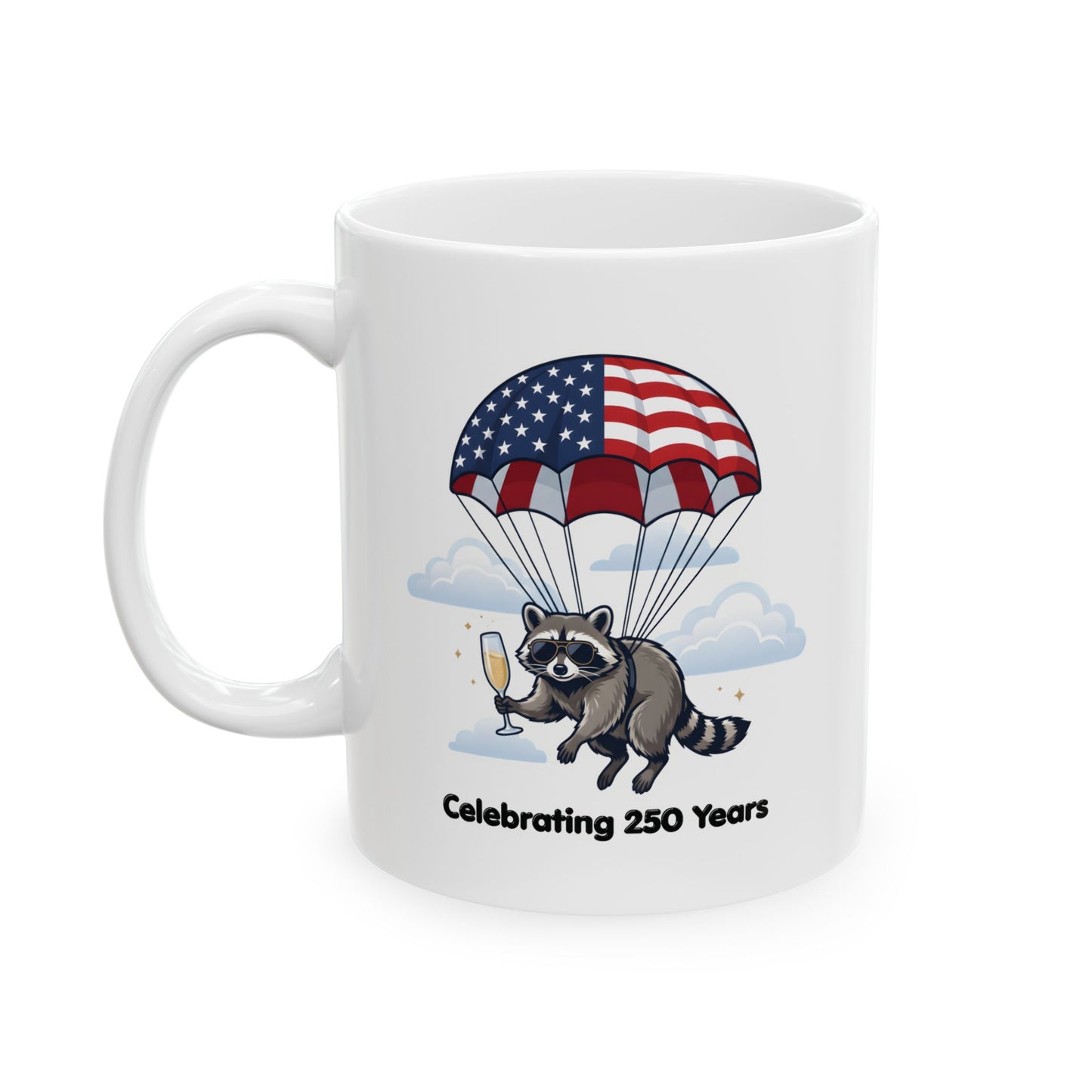 Patriotic Raccoon Ceramic Mug