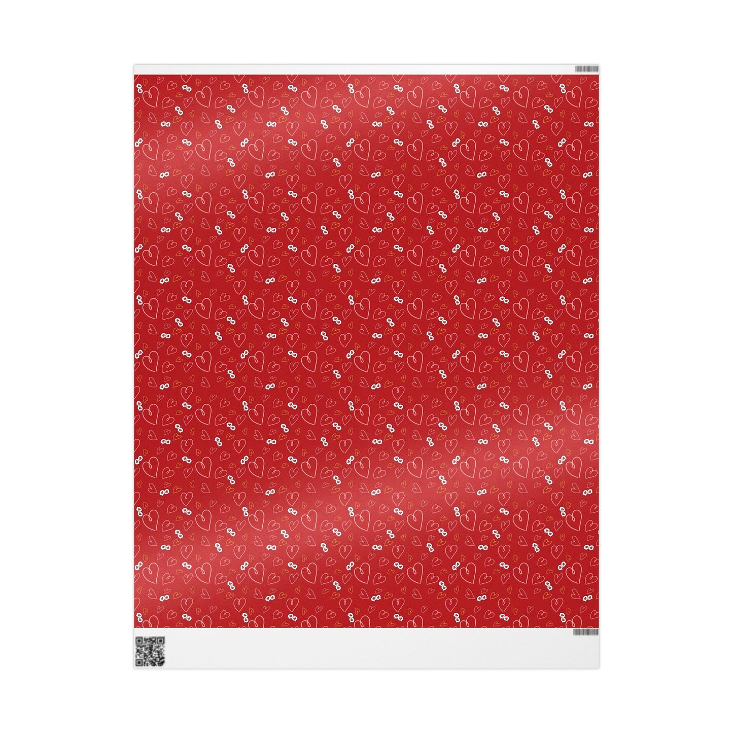 Red Heart Pattern Wrapping Paper — Romantic Gift Wrap for Valentine’s Day & Anniversaries