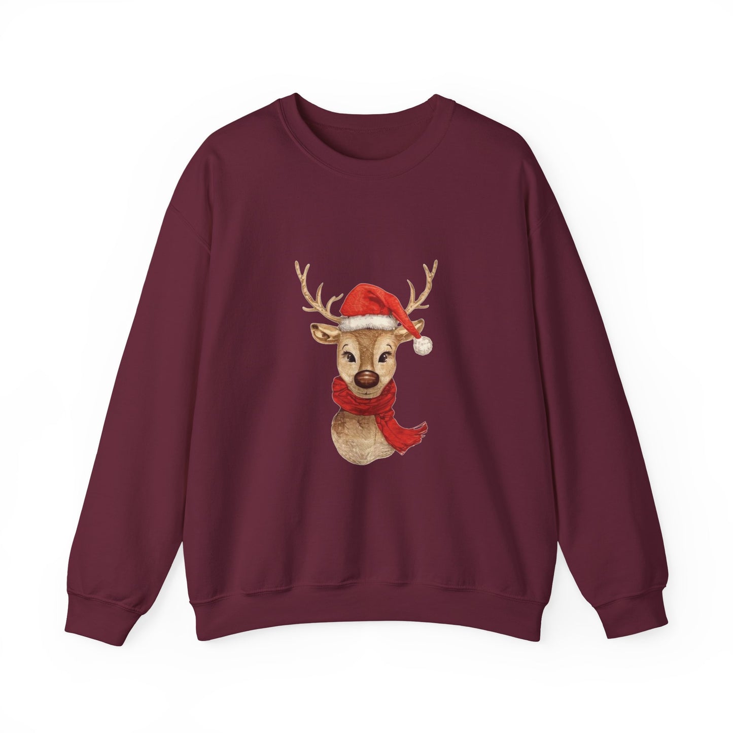 Christmas Reindeer Sweatshirt, Cozy Holiday Crewneck, Winter Fashion, Festive Sweater