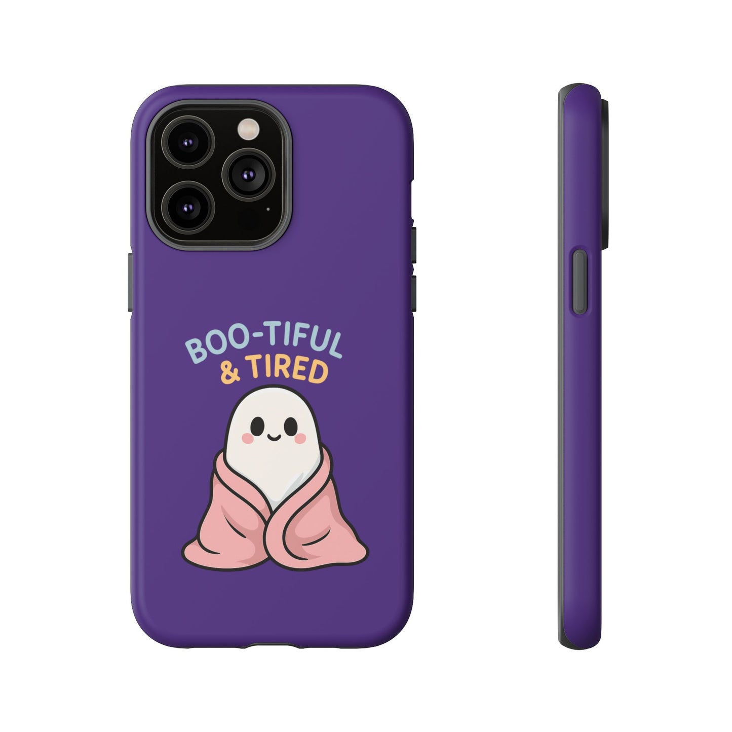 Boo-Tiful & Tired Phone Case, Halloween-Themed Design