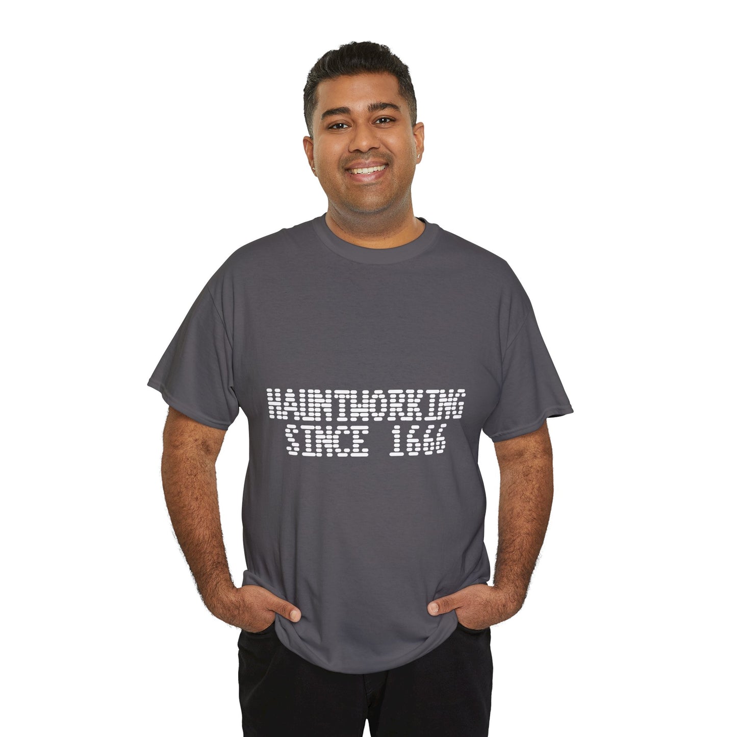 Hauntworking Since 1666-Cotton Tee, Halloween-Themed Tshirt