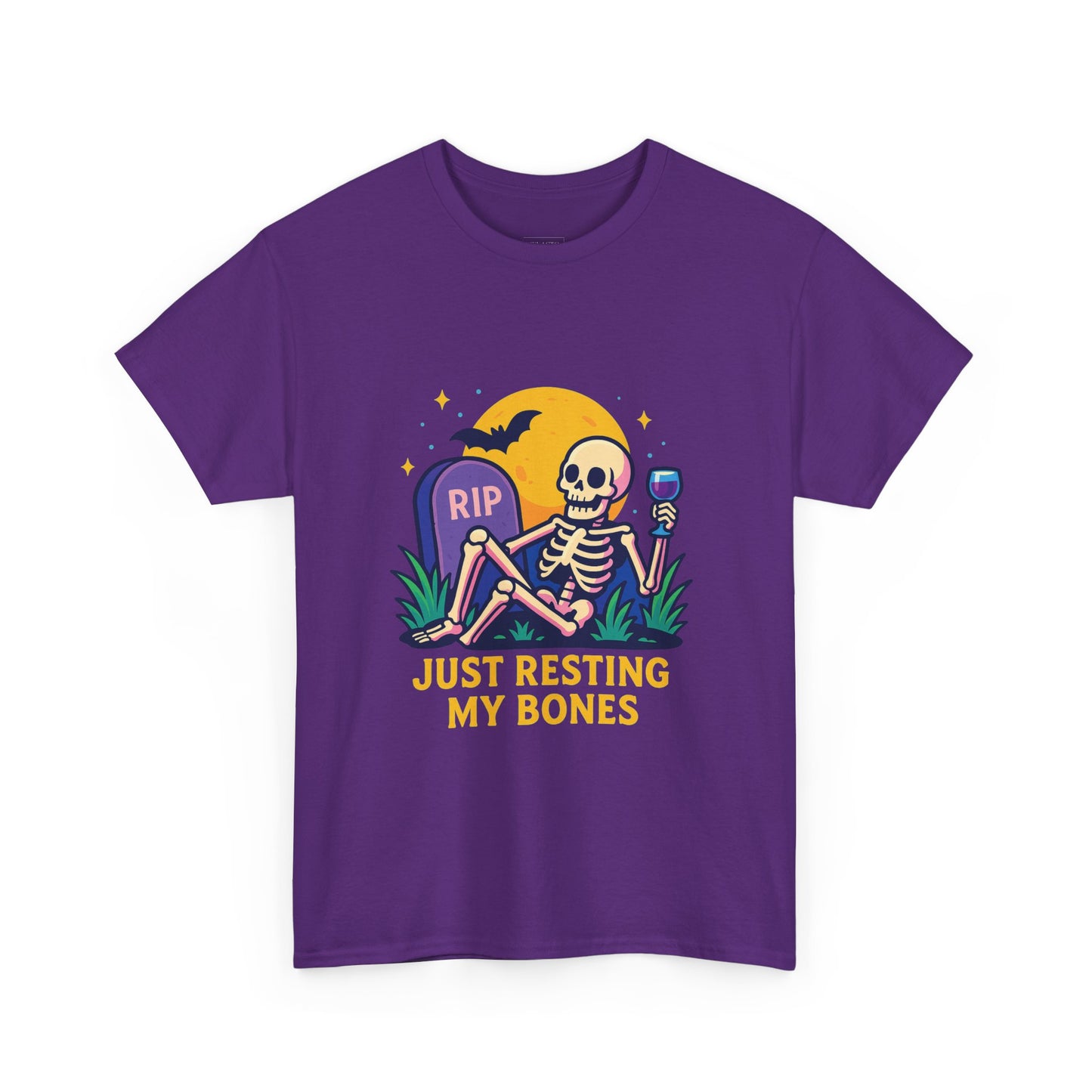 Skeleton Tee - Just Resting My Bones, Unisex Halloween Shirt