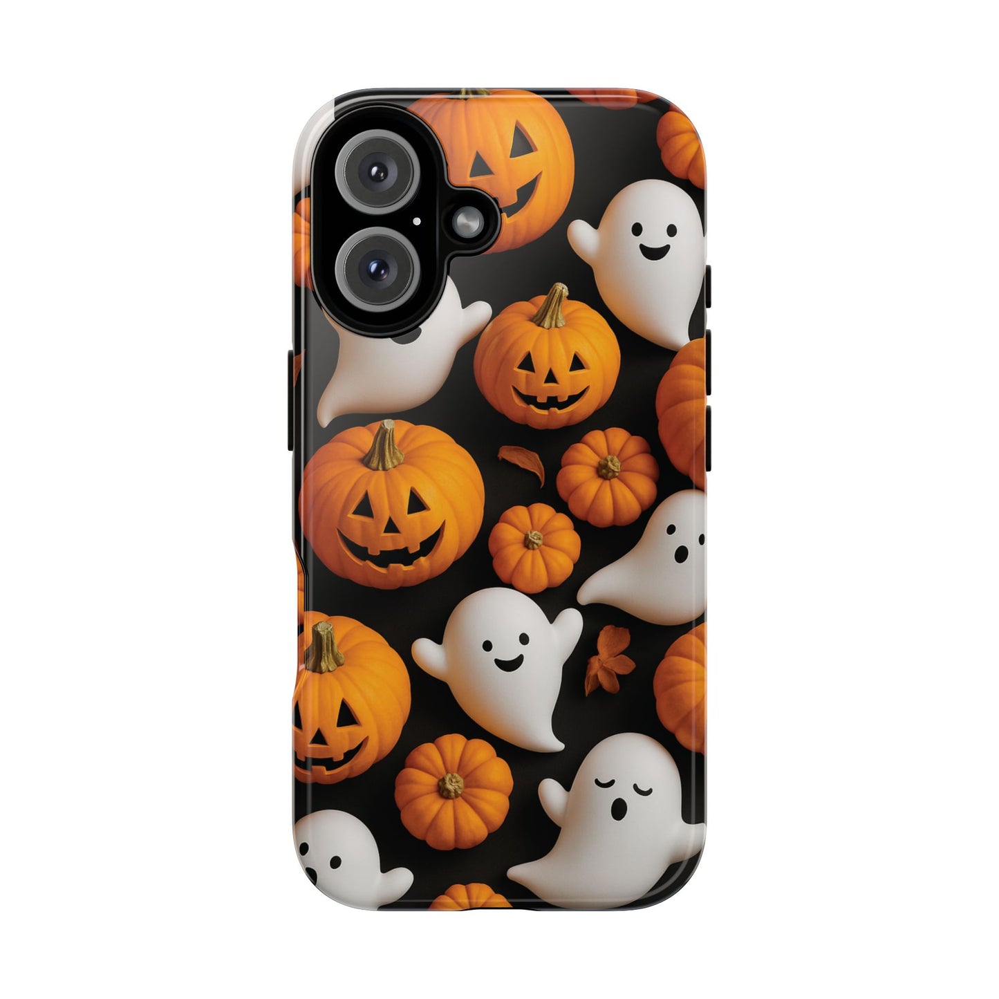 Halloween Phone Case, Spooky Ghosts and Pumpkins Design