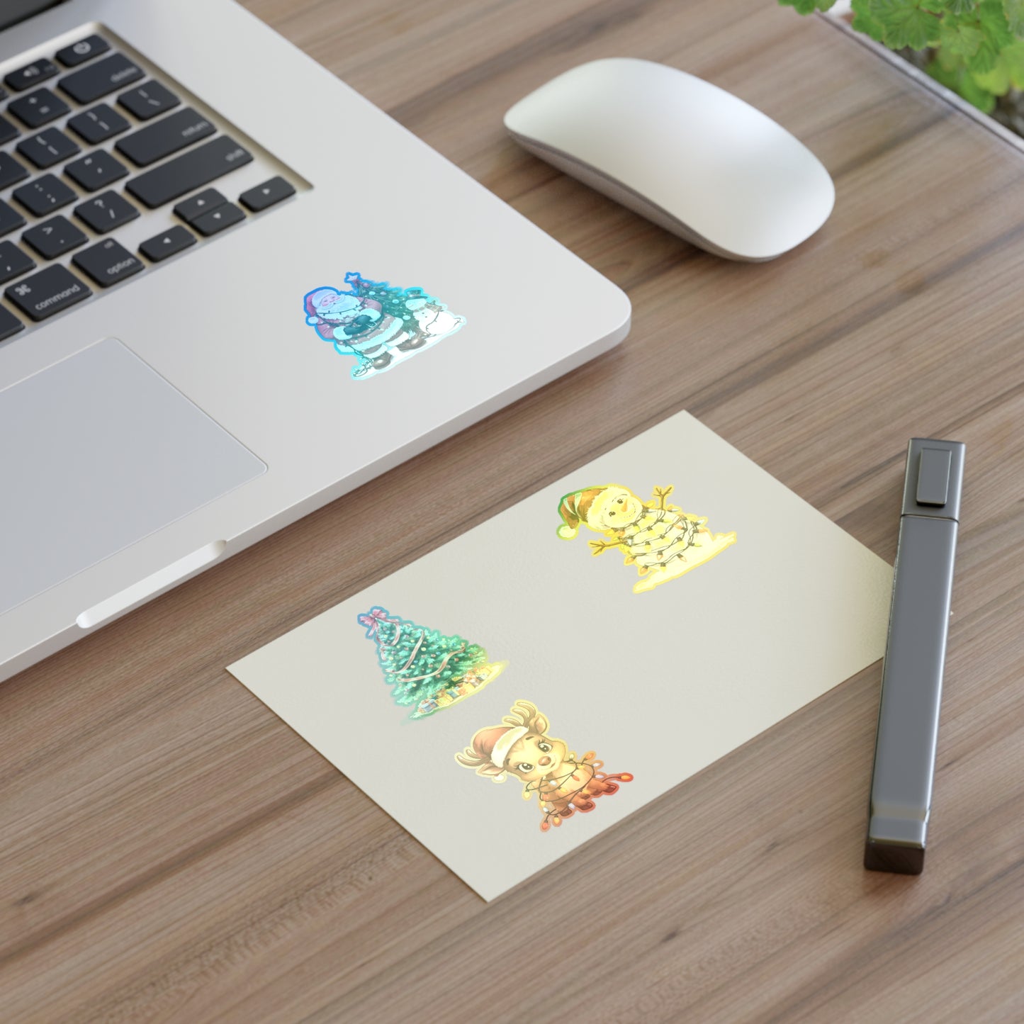 Christmas Sticker Sheet — Santa, Reindeer, Snowman & Tree Holiday Stickers