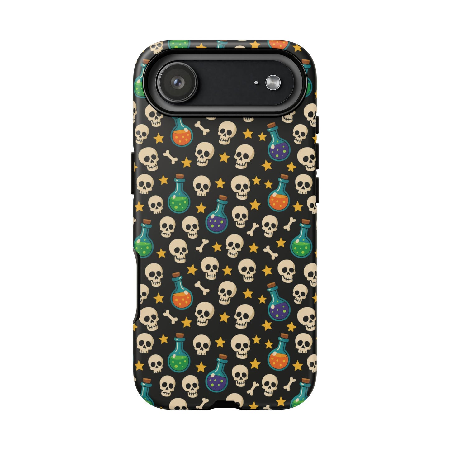 Skull & Potion Phone Case, Trendy Cell Phone Cover, Halloween Gift, Gothic Phone Accessory, Spooky Style Case, Tough Cases